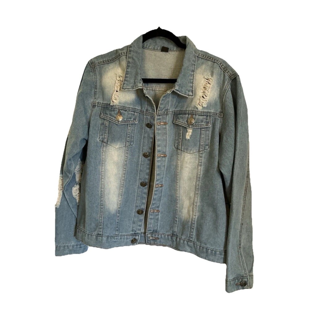 women’s size medium distressed Denim Trucker jacket